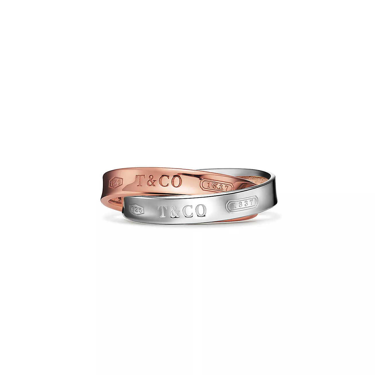 Tiffany 1837® Interlocking Circles Ring in Rose Gold and Sterling Silver