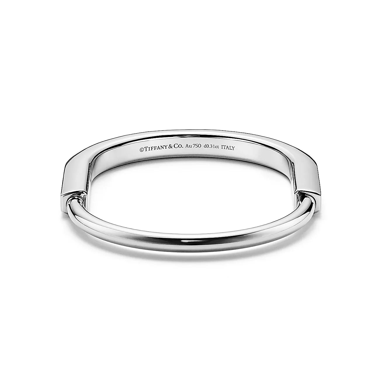 Tiffany Lock Bangle in White Gold with Diamond Accents