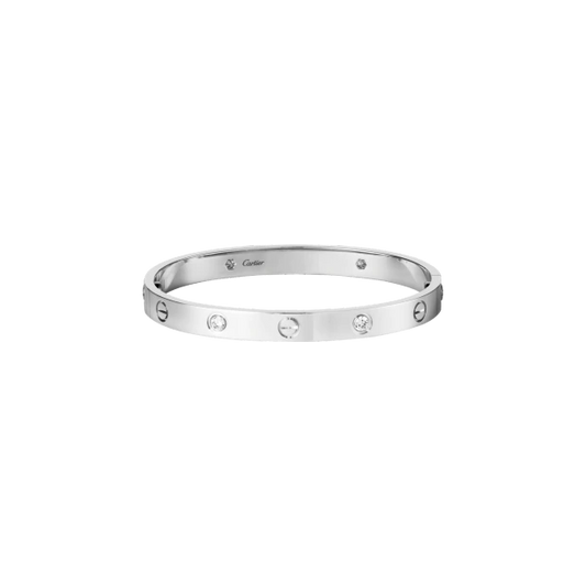 LOVE BRACELET, 4 DIAMONDS WHITE GOLD, DIAMONDS