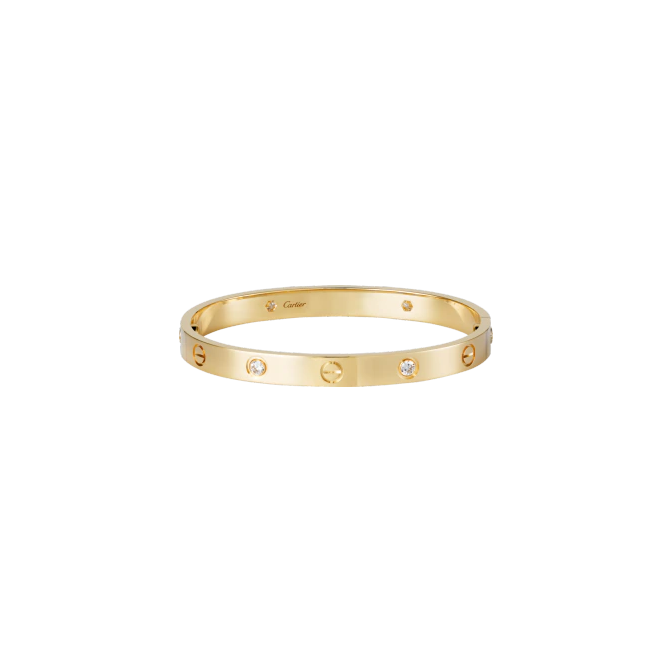 LOVE BRACELET, 4 DIAMONDS YELLOW GOLD, DIAMONDS