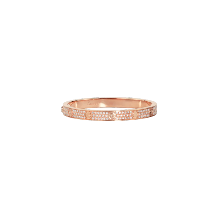 LOVE BRACELET, DIAMOND-PAVED PINK GOLD, DIAMONDS