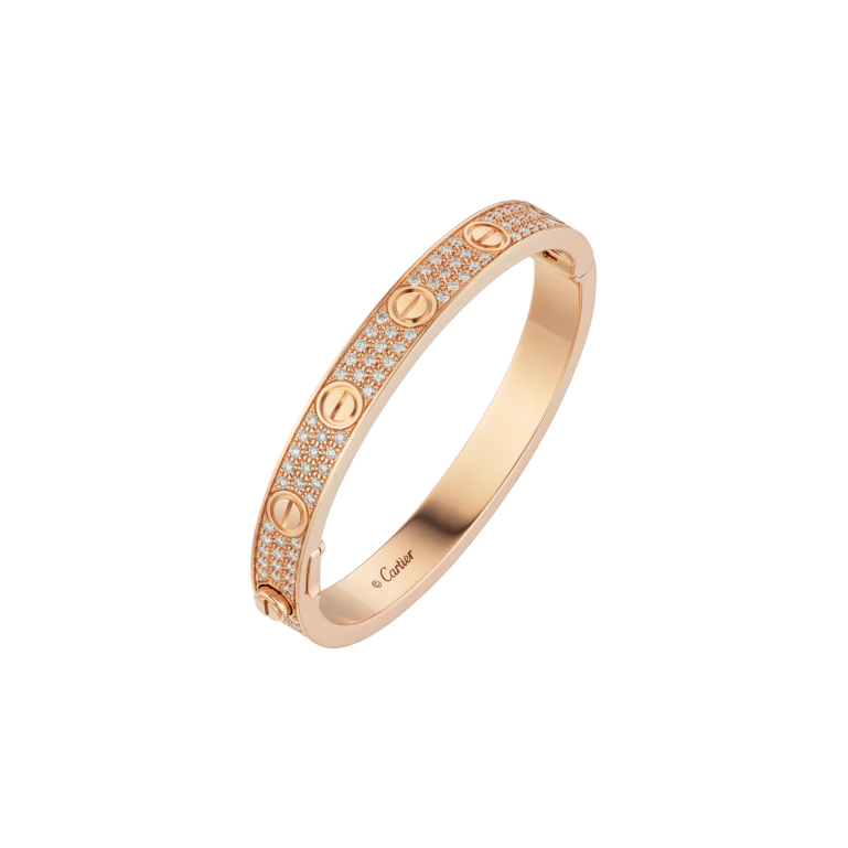 LOVE BRACELET, DIAMOND-PAVED PINK GOLD, DIAMONDS