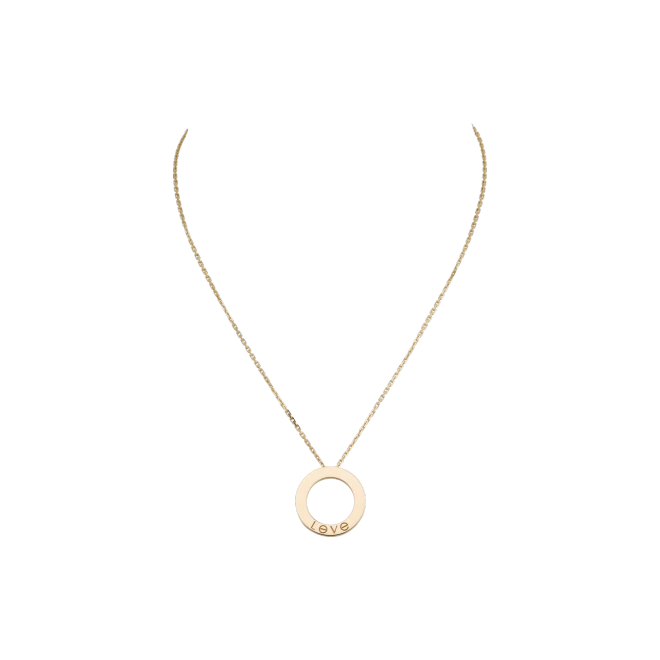 LOVE NECKLACE, 3 DIAMONDS YELLOW GOLD DIAMONDS