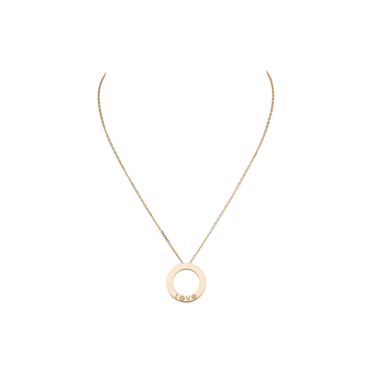 LOVE NECKLACE, 3 DIAMONDS YELLOW GOLD DIAMONDS