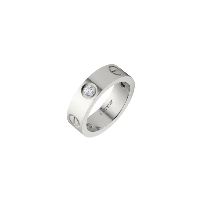LOVE RING, 3 DIAMONDS WHITE GOLD DIAMOND