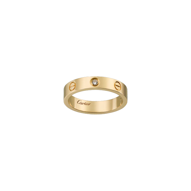 LOVE WEDDING BAND, 1 DIAMOND YELLOW GOLD DIAMOND