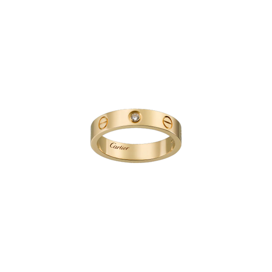 LOVE WEDDING BAND, 1 DIAMOND YELLOW GOLD DIAMOND