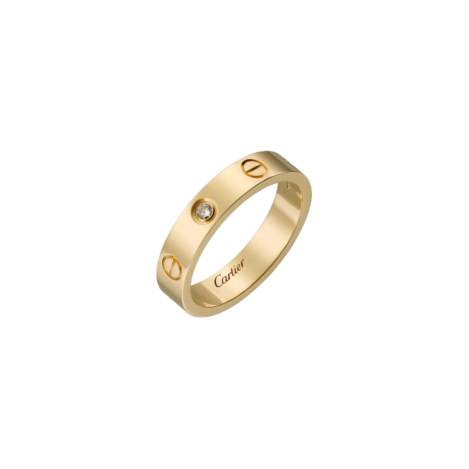 LOVE WEDDING BAND, 1 DIAMOND YELLOW GOLD DIAMOND