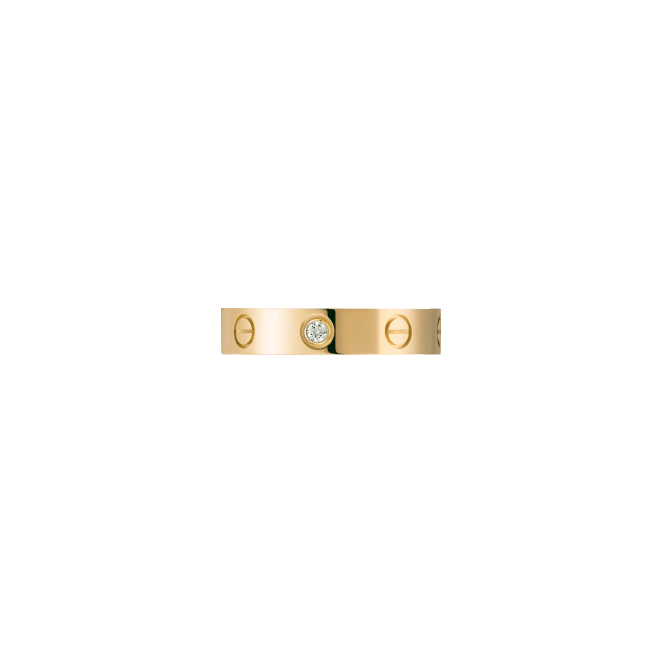 LOVE WEDDING BAND, 1 DIAMOND YELLOW GOLD DIAMOND
