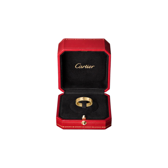 LOVE WEDDING BAND, 1 DIAMOND YELLOW GOLD DIAMOND