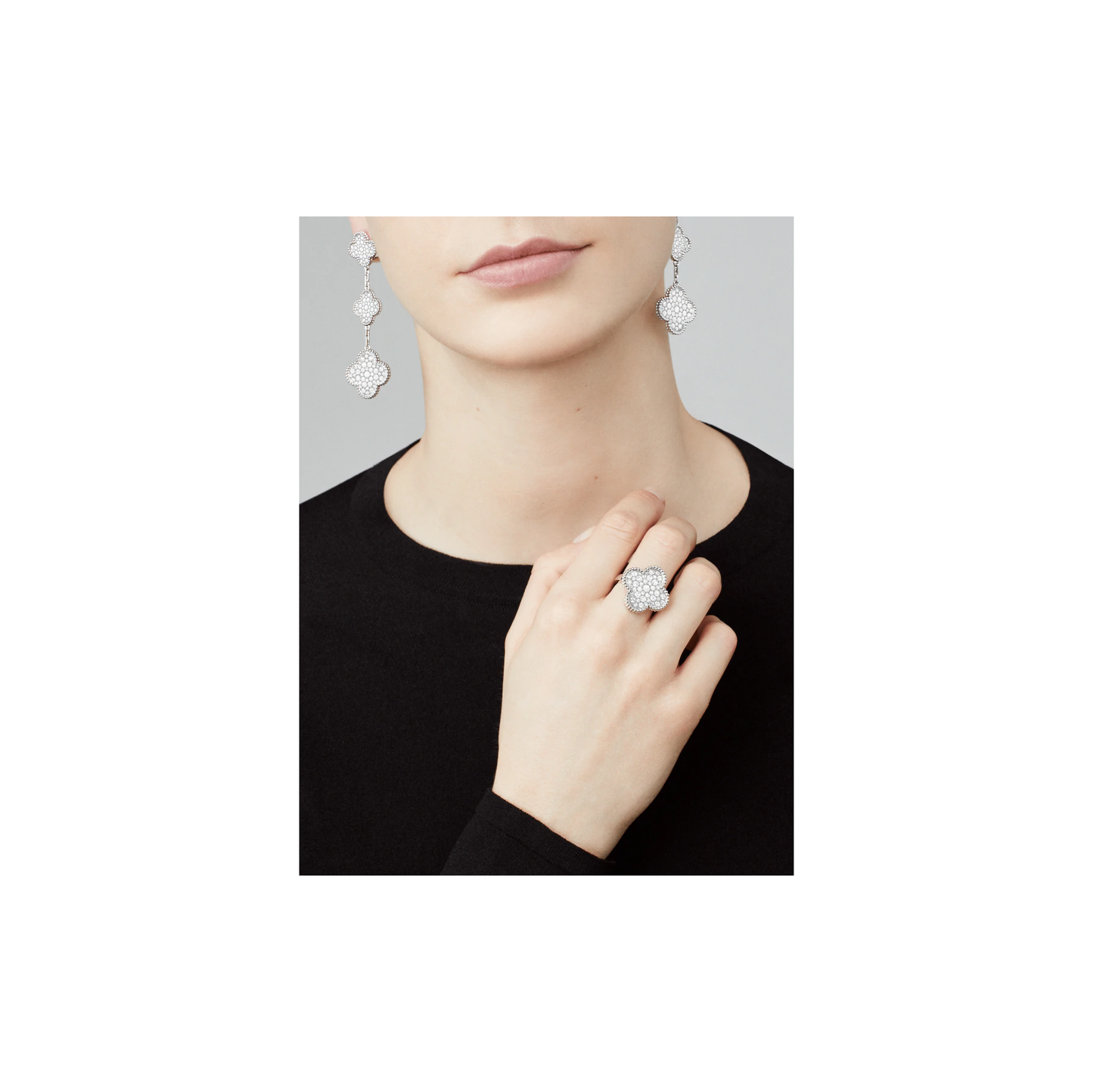 Magic Alhambra ring White gold, Diamond