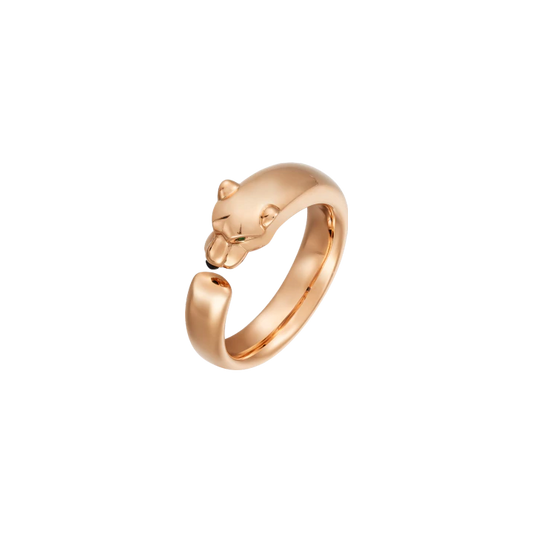 PANTHÈRE DE CARTIER RING PINK GOLD, TSAVORITE GARNETS, ONYX