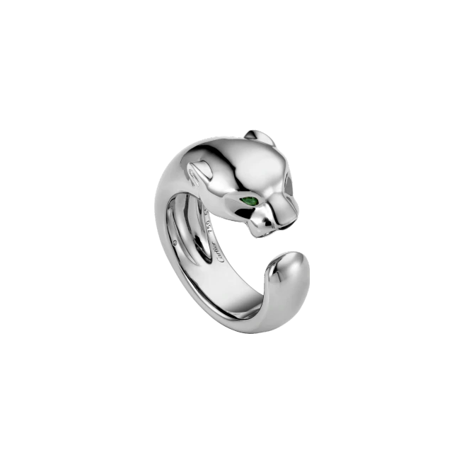PANTHÈRE DE CARTIER RING PINK GOLD, TSAVORITE GARNETS, ONYX