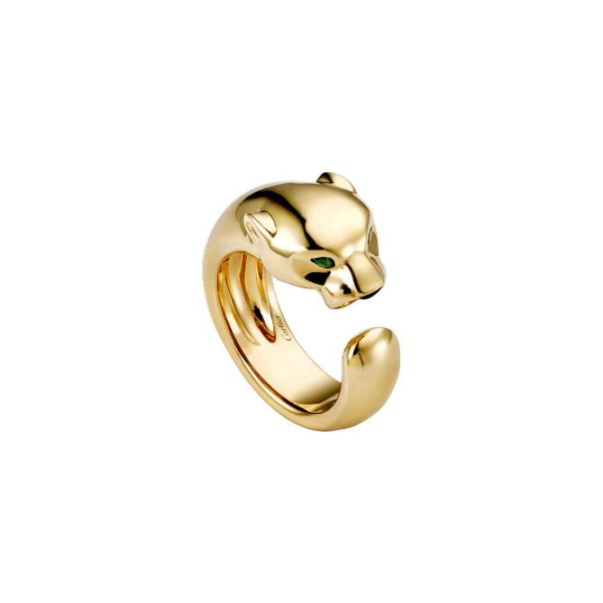 PANTHÈRE DE CARTIER RING YELLOW GOLD, ONYX, TSAVORITE GARNET