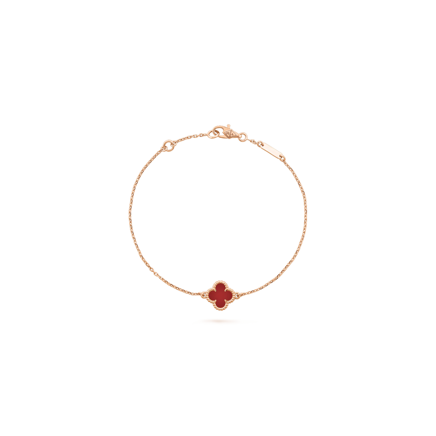 Sweet Alhambra bracelet Rose gold, Carnelian