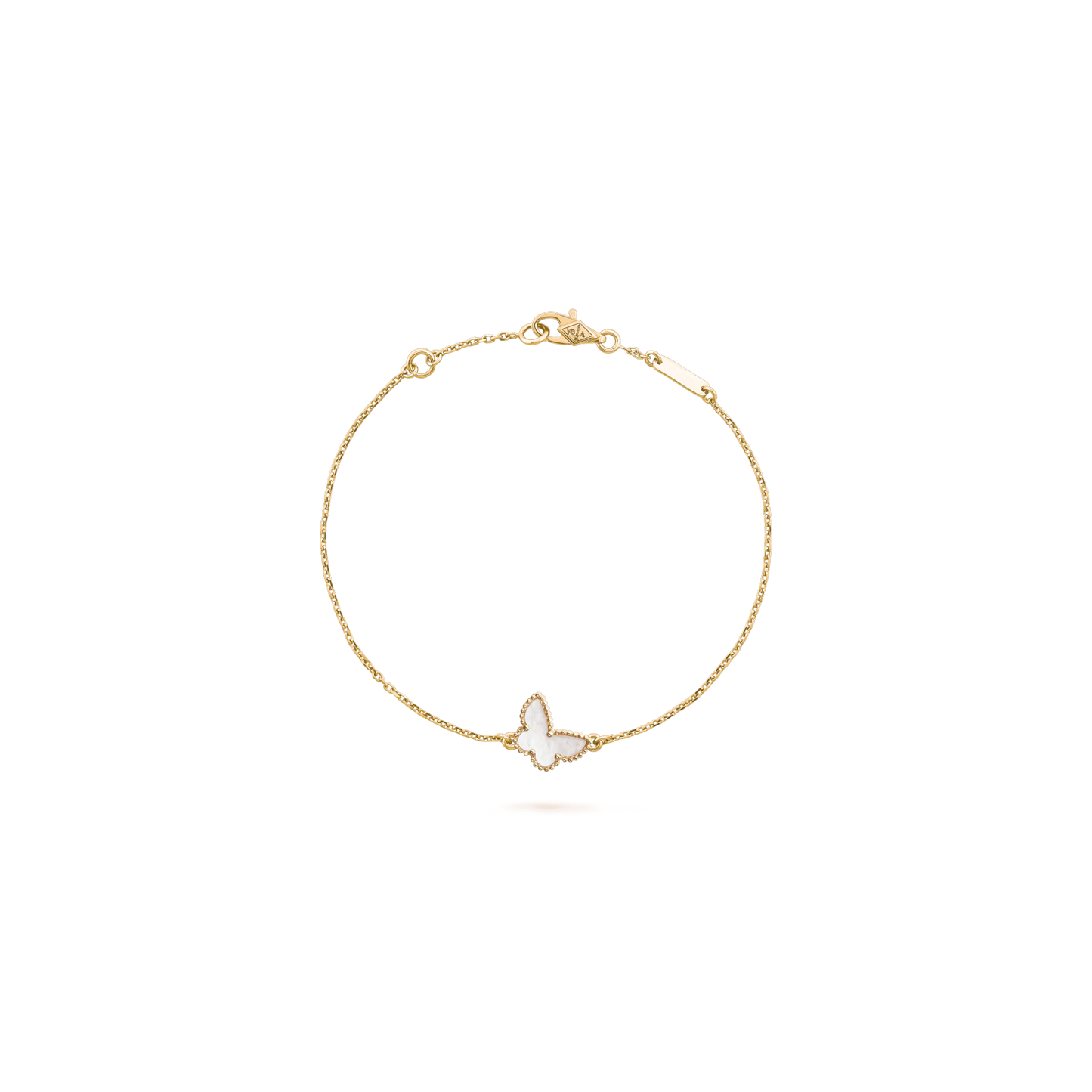 Sweet Alhambra butterfly bracelet Yellow gold, Mother-of-pearl