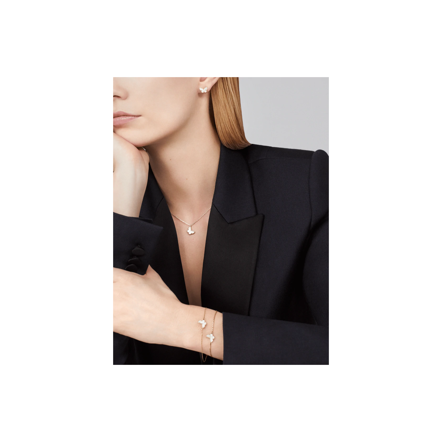 Sweet Alhambra butterfly bracelet Yellow gold, Mother-of-pearl