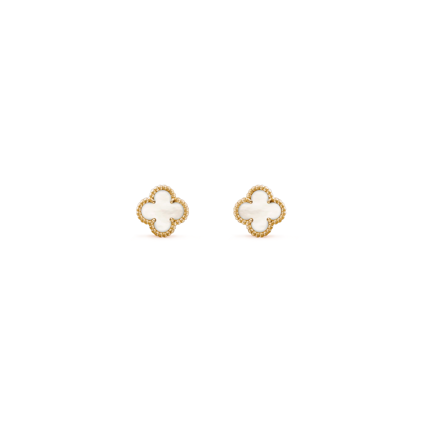 Sweet Alhambra earstuds Yellow gold, Mother-of-pearl
