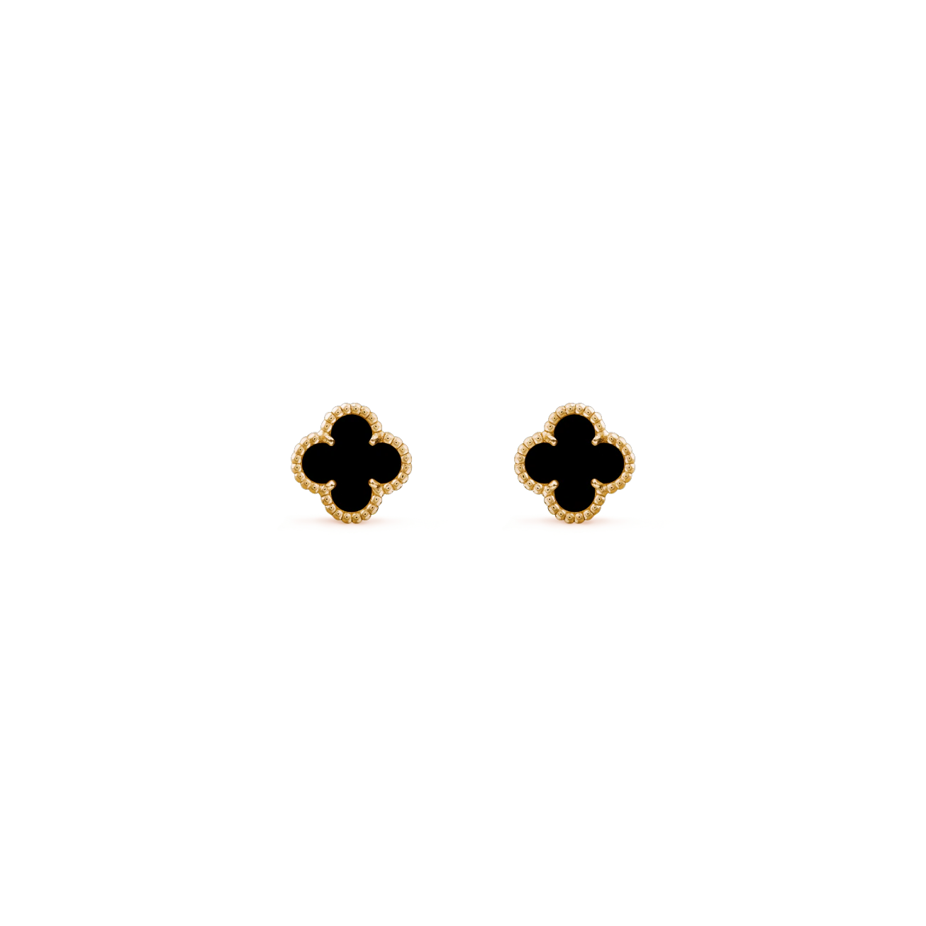 Sweet Alhambra earstuds Yellow gold, Onyx