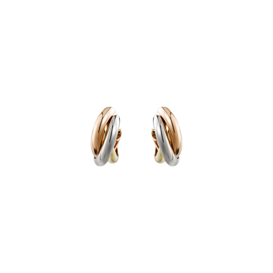 TRINITY EARRINGS WHITE GOLD, YELLOW GOLD, PINK GOLD