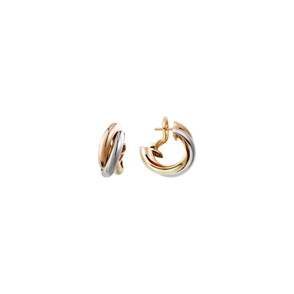 TRINITY EARRINGS WHITE GOLD, YELLOW GOLD, PINK GOLD