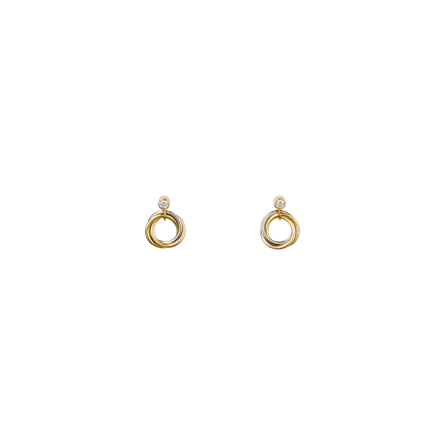 TRINITY EARRINGS WHITE GOLD, YELLOW GOLD, PINK GOLD, DIAMONDS