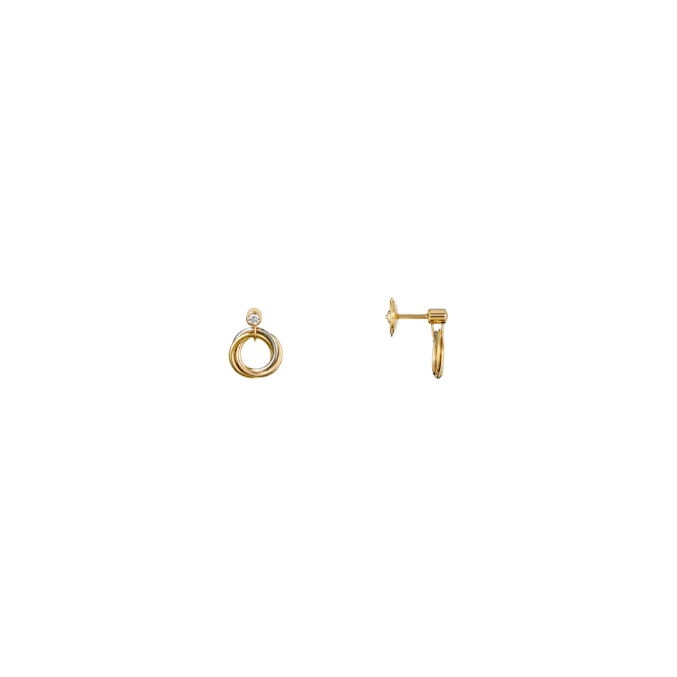 TRINITY EARRINGS WHITE GOLD, YELLOW GOLD, PINK GOLD, DIAMONDS