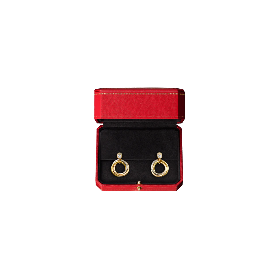 TRINITY EARRINGS WHITE GOLD, YELLOW GOLD, PINK GOLD, DIAMONDS