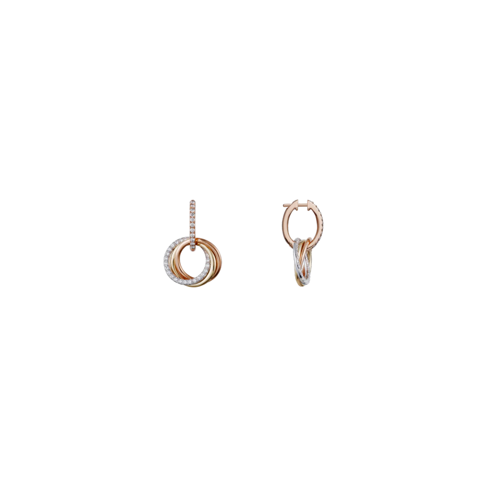 TRINITY EARRINGS WHITE GOLD, YELLOW GOLD, PINK GOLD, DIAMONDS 80083231
