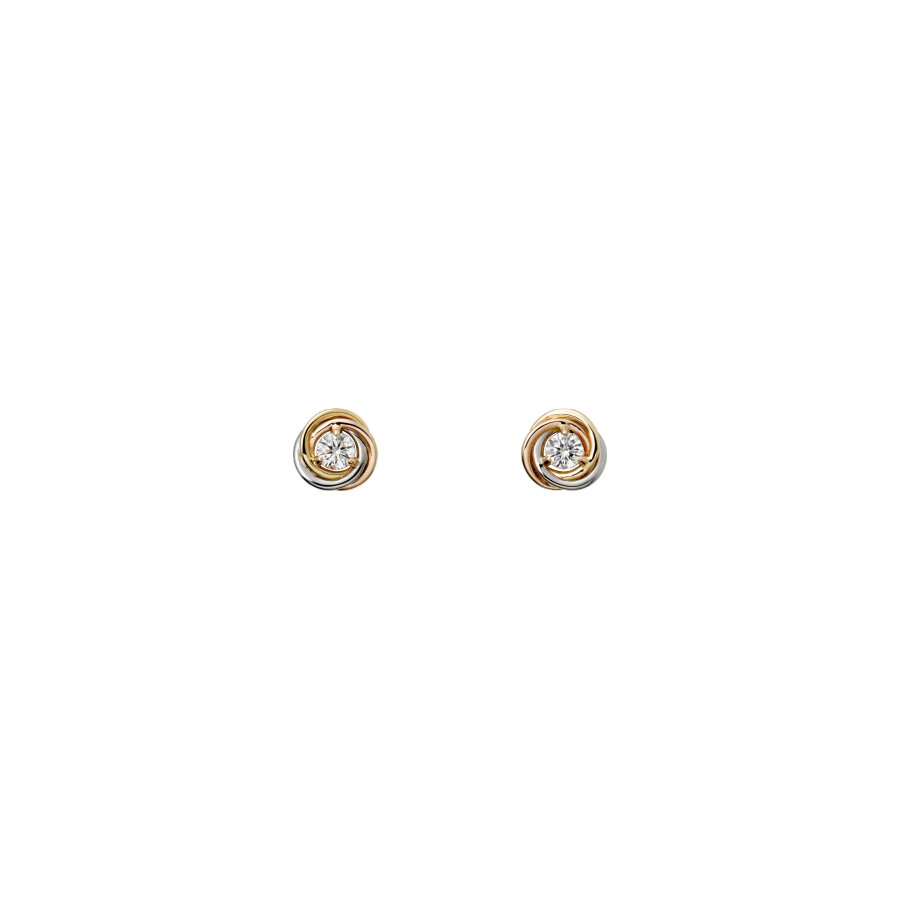 TRINITY EARRINGS WHITE GOLD, YELLOW GOLD, PINK GOLD, DIAMONDS B8045300