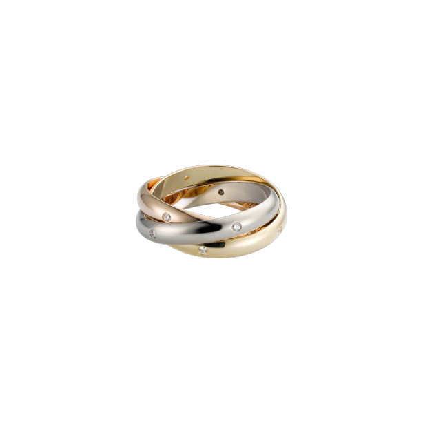 TRINITY RING WHITE GOLD, YELLOW GOLD, PINK GOLD, DIAMONDS