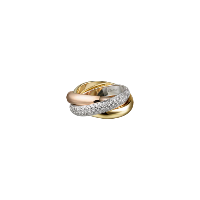 TRINITY RING, CLASSIC WHITE GOLD, YELLOW GOLD, PINK GOLD, DIAMONDS