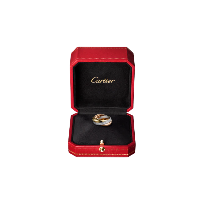 TRINITY RING, CLASSIC WHITE GOLD, YELLOW GOLD, PINK GOLD, DIAMONDS