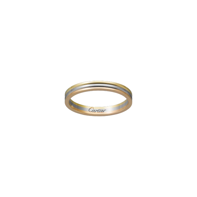TRINITY WEDDING BAND WHITE GOLD, PINK GOLD, YELLOW GOLD