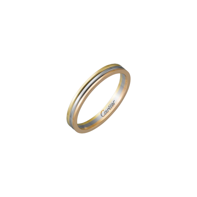 TRINITY WEDDING BAND WHITE GOLD, PINK GOLD, YELLOW GOLD