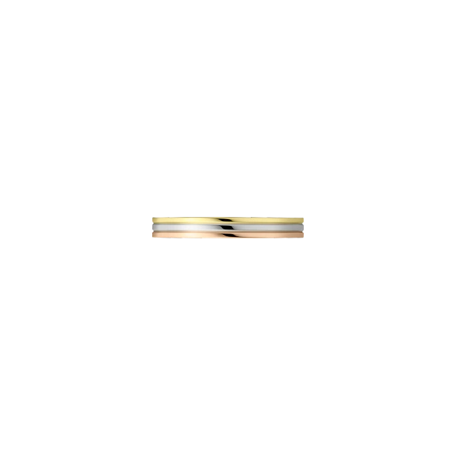 TRINITY WEDDING BAND WHITE GOLD, PINK GOLD, YELLOW GOLD