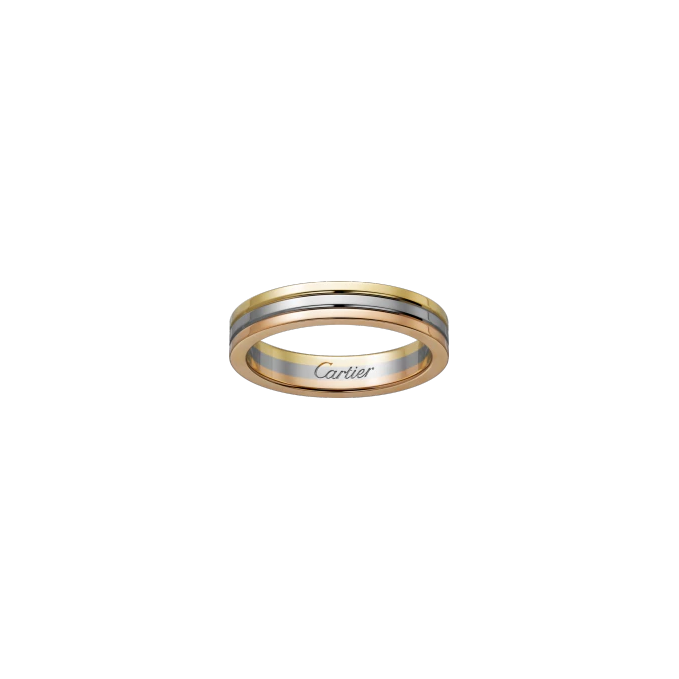TRINITY WEDDING BAND WHITE GOLD, YELLOW GOLD, PINK GOLD