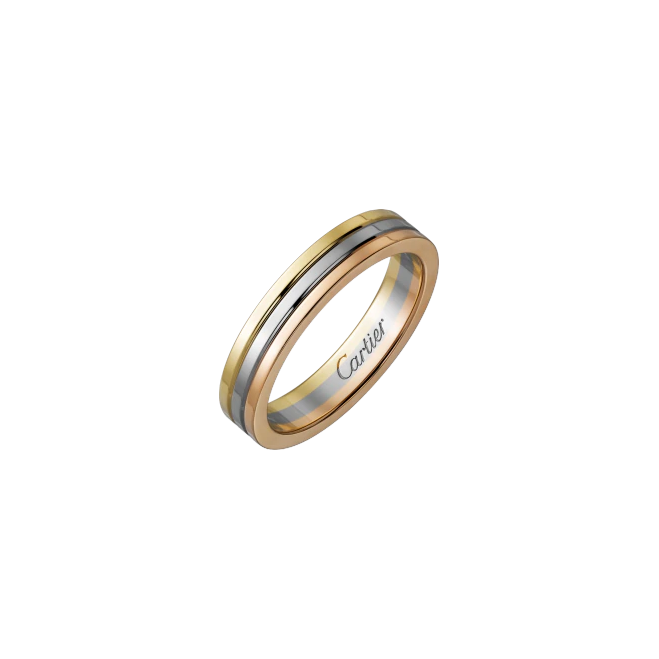 TRINITY WEDDING BAND WHITE GOLD, YELLOW GOLD, PINK GOLD