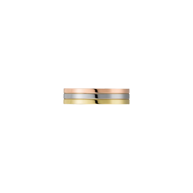 TRINITY WEDDING BAND WHITE GOLD, YELLOW GOLD, PINK GOLD