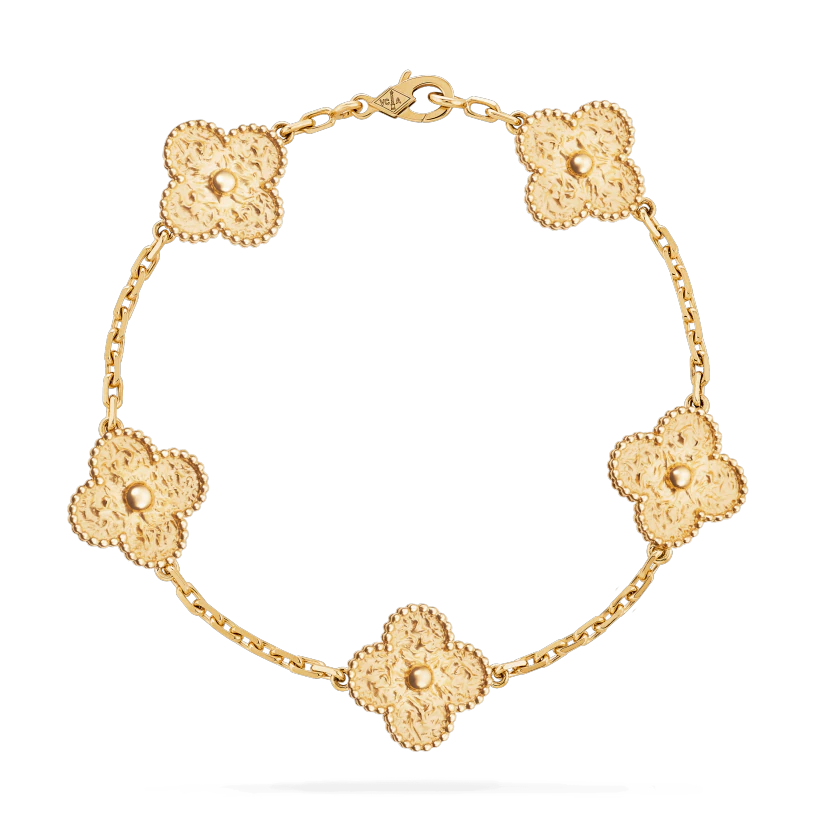 Vintage Alhambra bracelet, 5 motifs Yellow gold