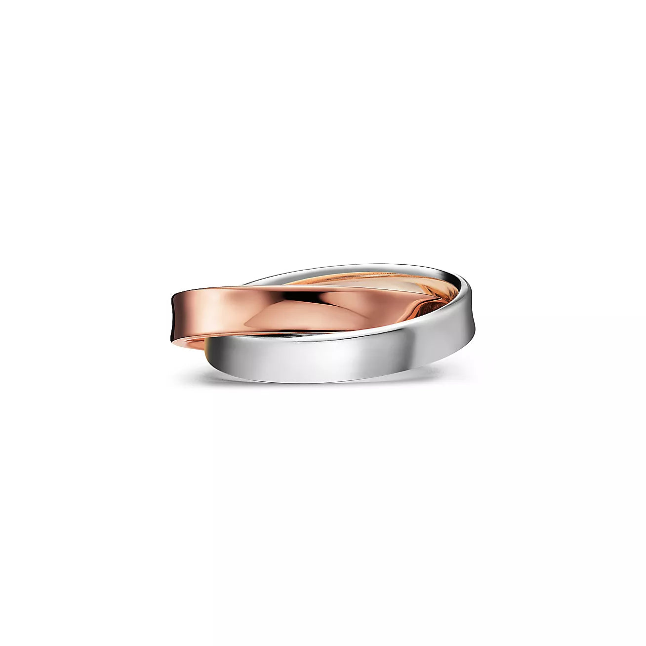 Tiffany 1837® Interlocking Circles Ring in Rose Gold and Sterling Silver