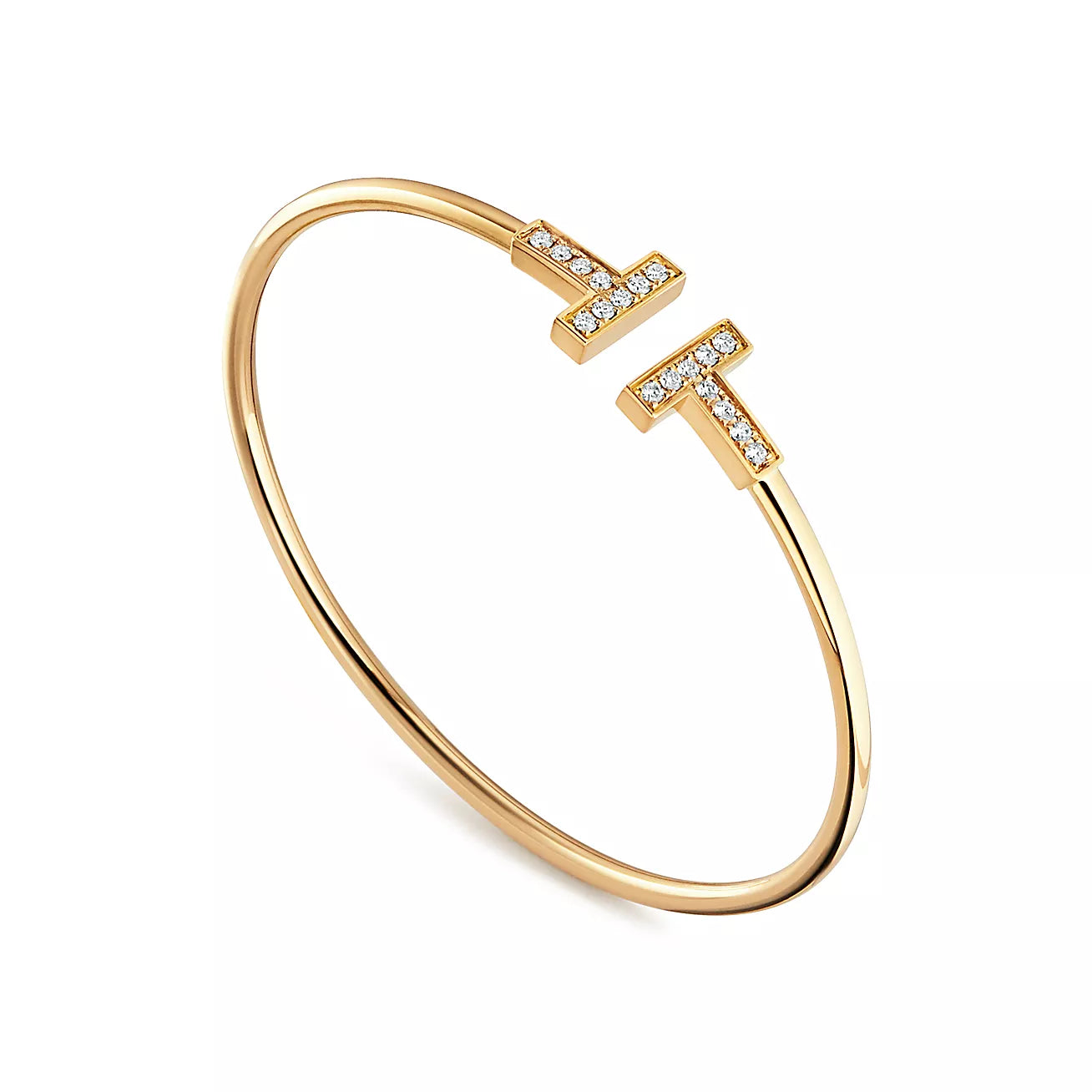 Tiffany T Diamond Wire Bracelet in 18k Gold