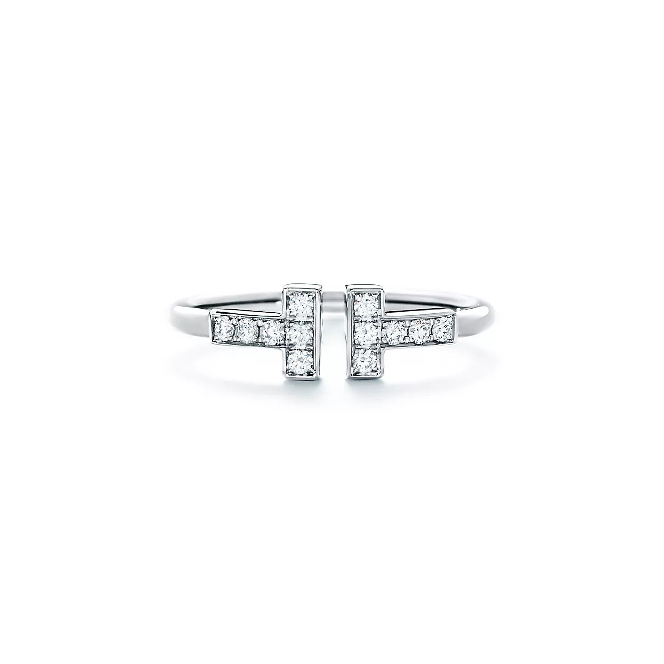 Tiffany T Diamond Wire Ring in 18k White Gold