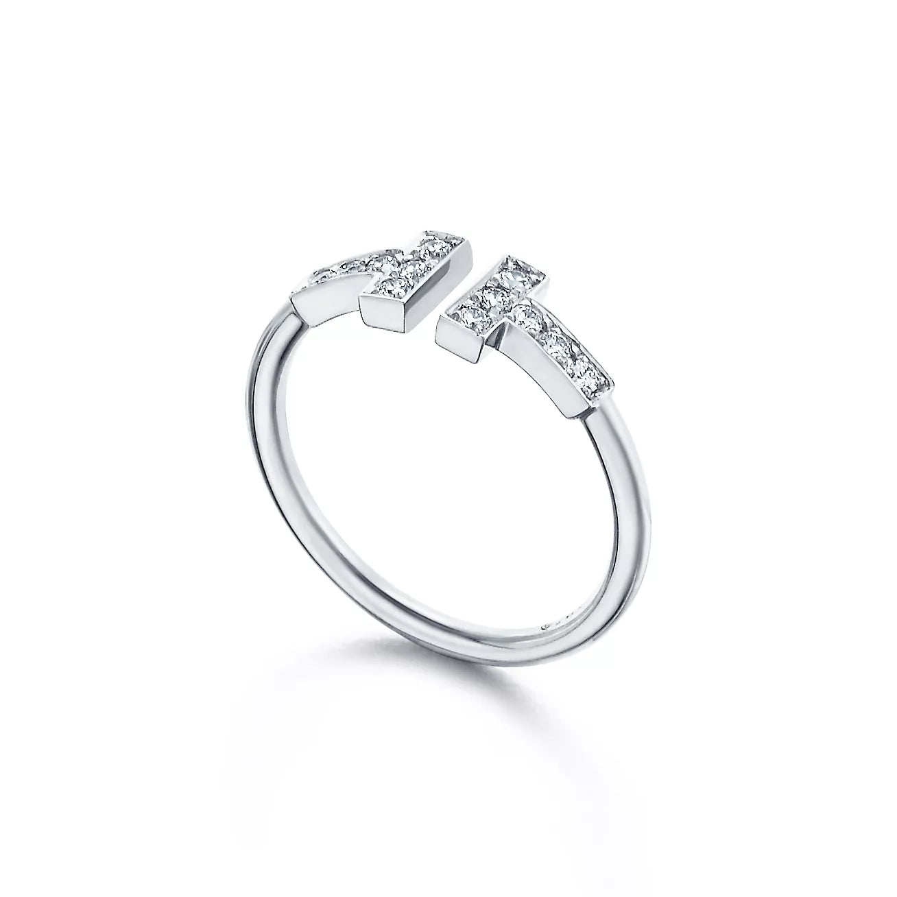 Tiffany T Diamond Wire Ring in 18k White Gold