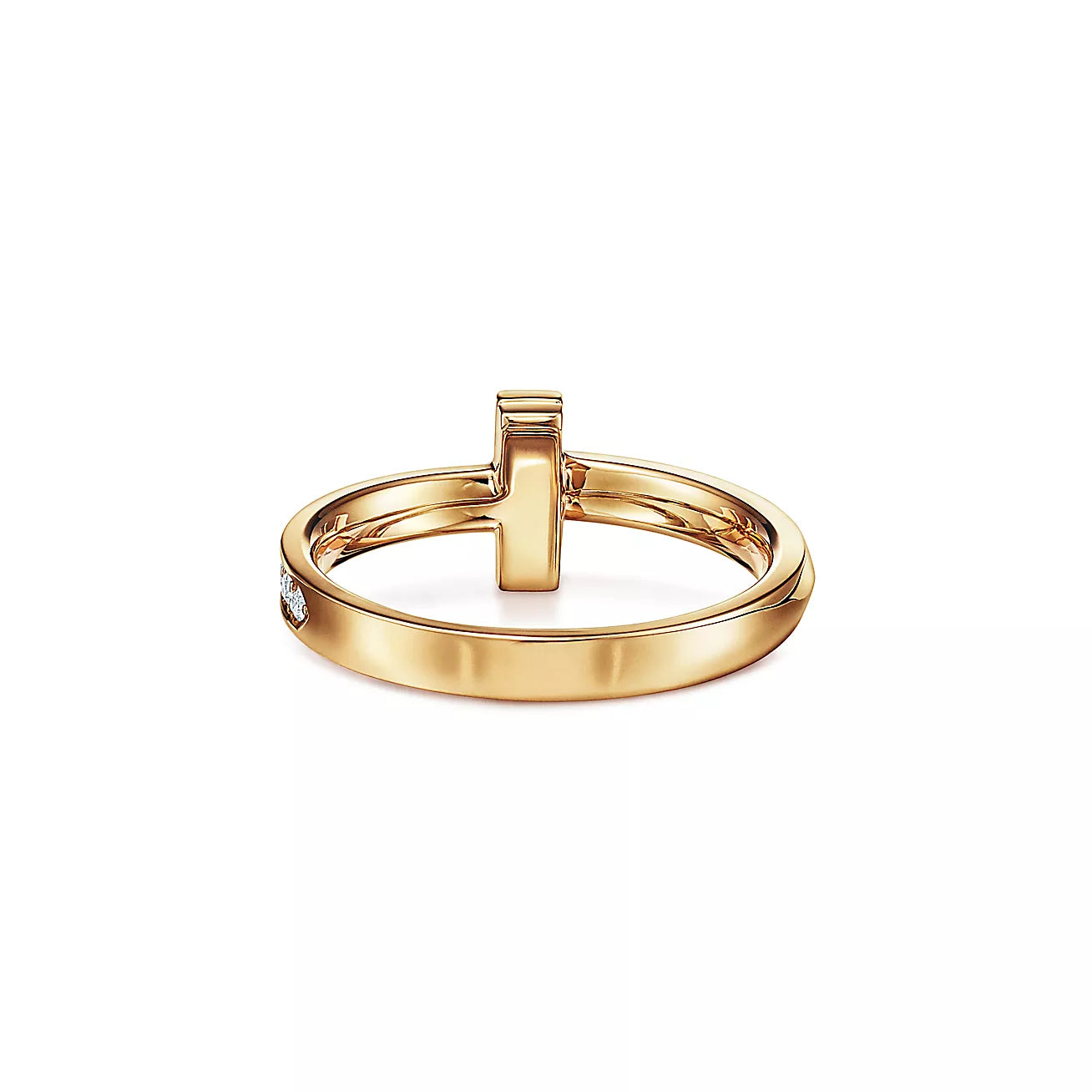 Tiffany T T1 Ring in Yellow Gold with Diamonds, 2.5 mm Wide