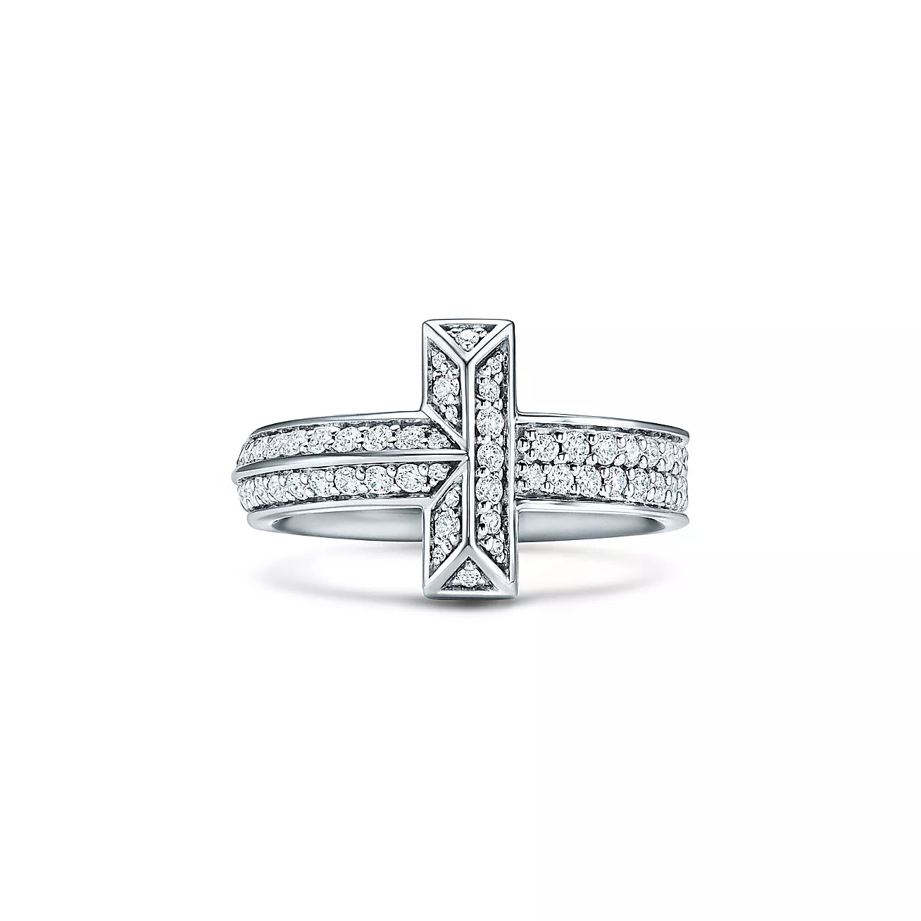Tiffany T T1 Ring in White Gold with Diamonds, 4.5 mm Wide