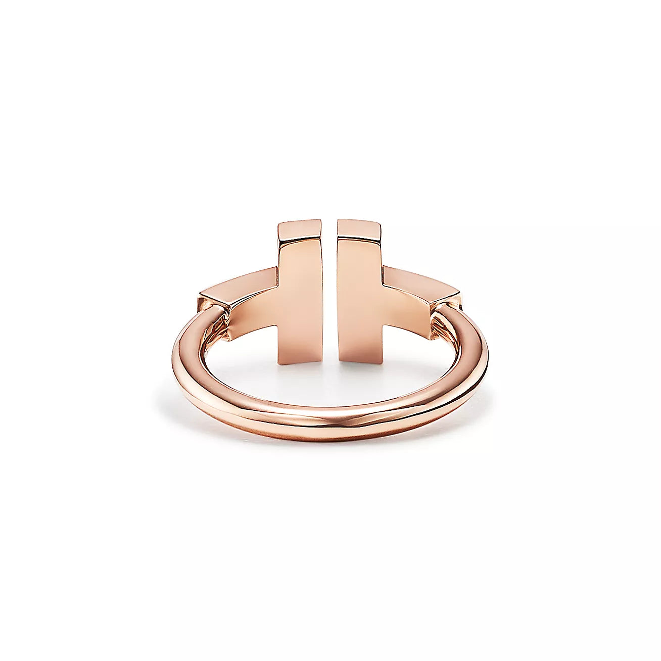 Tiffany T Wire Ring in Rose Gold with Diamonds and Mother-of-pearl