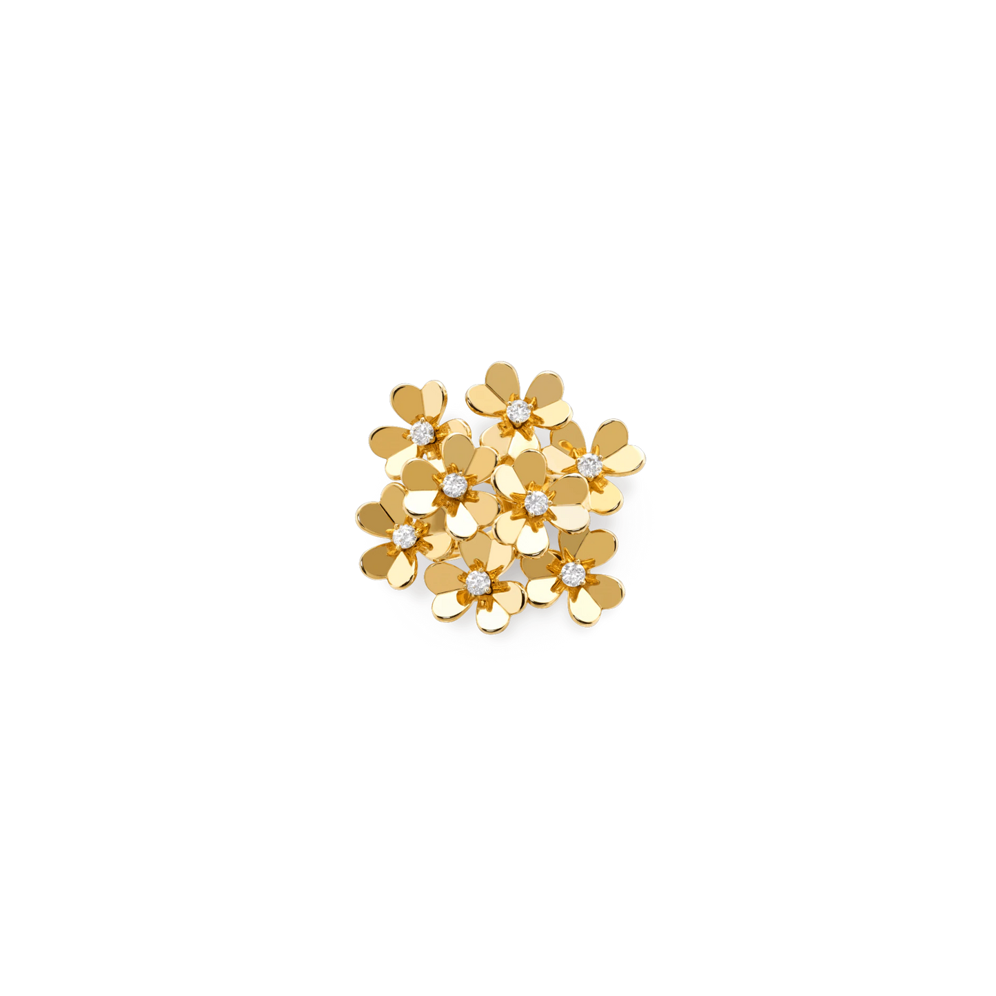 Frivole ring, 8 flowers Yellow gold, Diamond