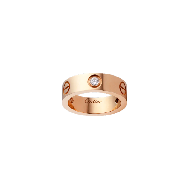 LOVE RING, 3 DIAMONDS PINK GOLD, DIAMONDS