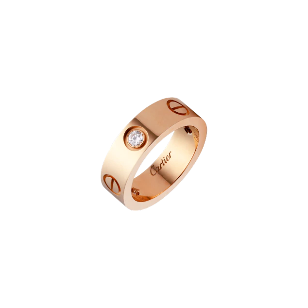 LOVE RING, 3 DIAMONDS PINK GOLD, DIAMONDS